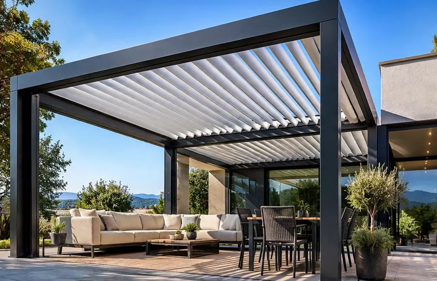 Bioclimatic pergola on a terrace